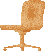 装饰元素褐色电脑椅手绘装饰