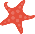 装饰元素红色海星动物海洋