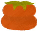 柿子果实水果手绘橙黄色