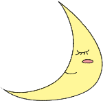 月亮月牙拟人睡觉卡通