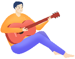 男人人物乐器橙色吉他