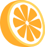 半个橙子健康新鲜装饰切开的橙子
