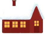 雪红色建筑冬天装饰