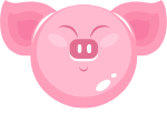 猪猪头动物拟人微笑