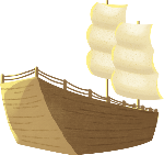 帆船大船木船装饰装饰元素