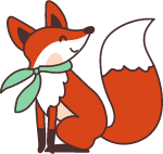 野生动物橘色可爱手绘狐狸