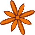 花橙色手绘装饰元素装饰