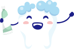牙齿牙膏拟人微笑拿牙膏