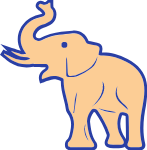 大象动物装饰装饰元素手绘