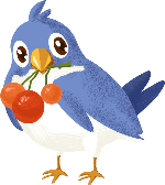 小鸟樱桃动物水果卡通