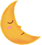 月亮弯月睡觉拟人微笑