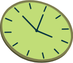 钟时钟时间卡通绿色