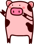 卡通小猪小猪猪动物举手
