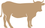 黄牛牛肉剪影手绘牛