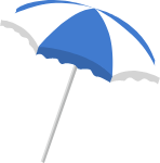 手绘装饰装饰元素蓝白遮阳伞