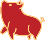 猪动物红猪猪年卡通