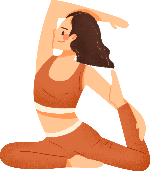 做瑜伽的女孩橙黄色做瑜伽瑜伽卡通