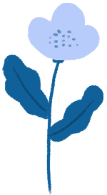 蓝紫色装饰元素卡通花卉植物
