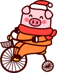 猪自行车骑车动物拟人