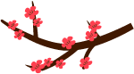 卡通装饰植物樱花春季
