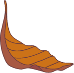 秋天卡通棕色枯叶树叶