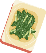 蔬菜炒菜青菜卡通绿色