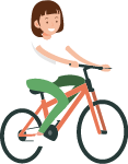 红色褐色女性骑车骑自行车