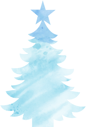 清新冬天手绘圣诞圣诞树