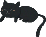 猫动物黑猫睡觉手绘