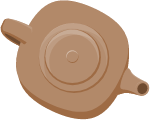 棕色茶壶水壶卡通装饰