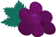 卡通水果紫色绿叶装饰元素
