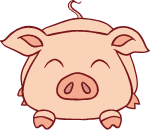 猪动物微笑拟人猪年