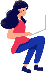 女士女人电脑蓝色卡通