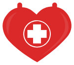 救助捐血卡通心脏爱心