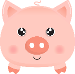猪动物猪头微笑拟人