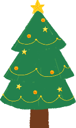 植物圣诞树树卡通装饰
