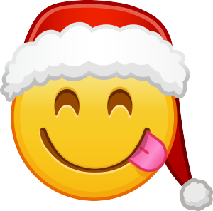 emoji表情顽皮圣诞节圣诞帽