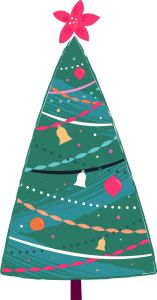 抽象树插画创意圣诞节