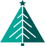 扁平简易图形图标圣诞节圣诞树