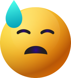 emoji表情尴尬插画3d