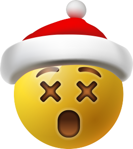 emoji迷惑心情创意圣诞帽