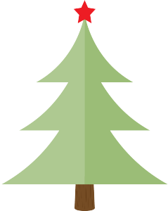 树插画扁平节日圣诞树