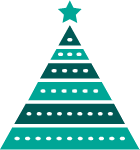 圣诞树圣诞插画扁平简易图形