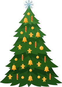 插画装饰松树节日圣诞树
