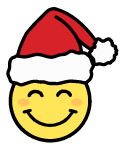 表情包笑脸表情微笑圣诞帽
