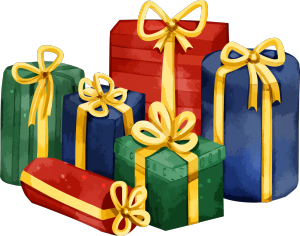 圣诞手绘插画礼品礼物盒