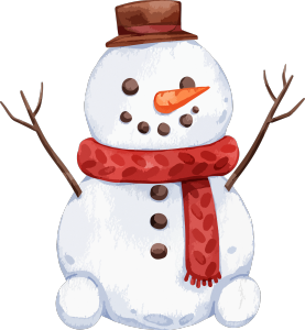 圣诞节手绘插画雪人冬天
