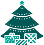 礼盒圣诞树插画扁平简易图形