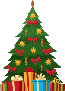 圣诞节插画礼物礼盒松树
