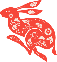 动物剪纸插画兔年生肖
